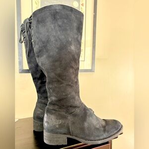 Born boots. Tall, suede, lace in back. Zip close. Flannel lined. Size 8.5